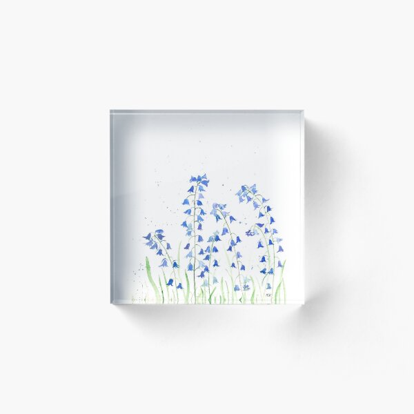 Bluebells flowers watercolours Acrylic Block