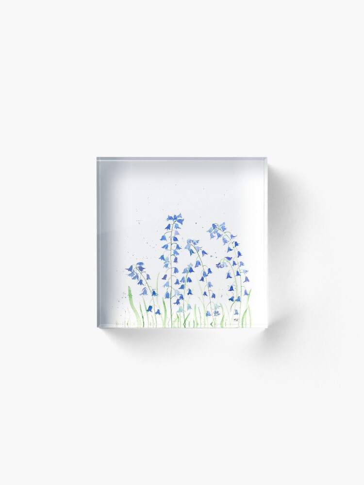 Alternate view of Bluebells flowers watercolours Acrylic Block