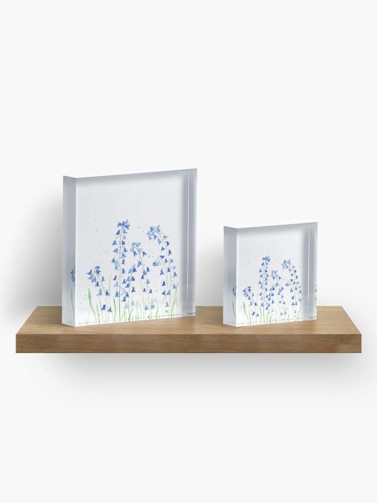 Alternate view of Bluebells flowers watercolours Acrylic Block