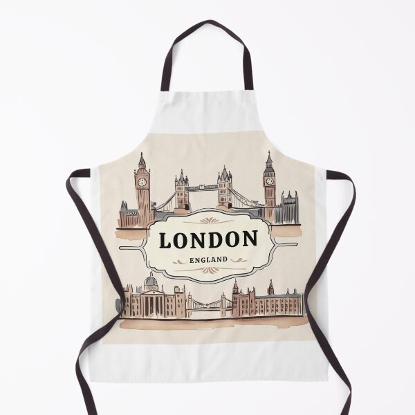 Item preview, Vintage London Cityscape Travel Poster with Big Ben and Tower Bridge designed and sold by Heritage Print Co.