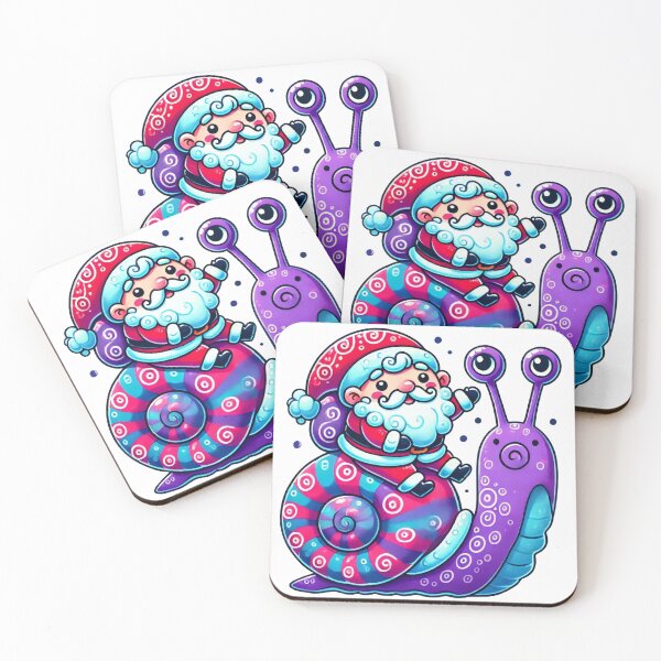 Item preview, Adorable Santa Riding a Giant Snail Holiday Illustration designed and sold by lubushop1.