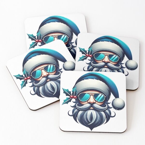 Item preview, Cool Santa with Shades and Holly Christmas Design designed and sold by lubushop1.