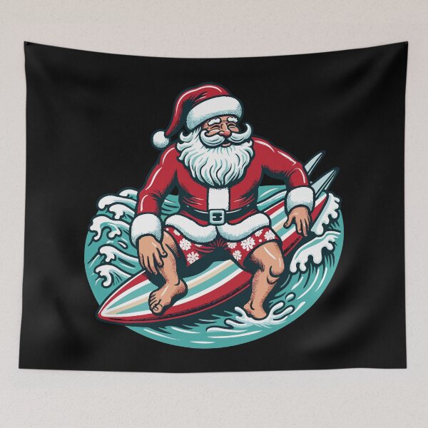 Item preview, Santa Claus Surfing | Funny Christmas Beach  designed and sold by DrawHandArt.