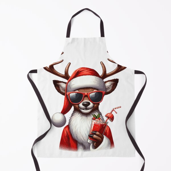Item preview, Festive reindeer with Santa hat and sunglasses designed and sold by Capizione.