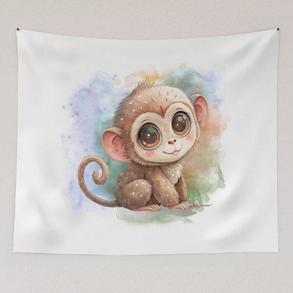 Item preview, Adorable Little Monkey with Playful Smile designed and sold by Angellacelin.
