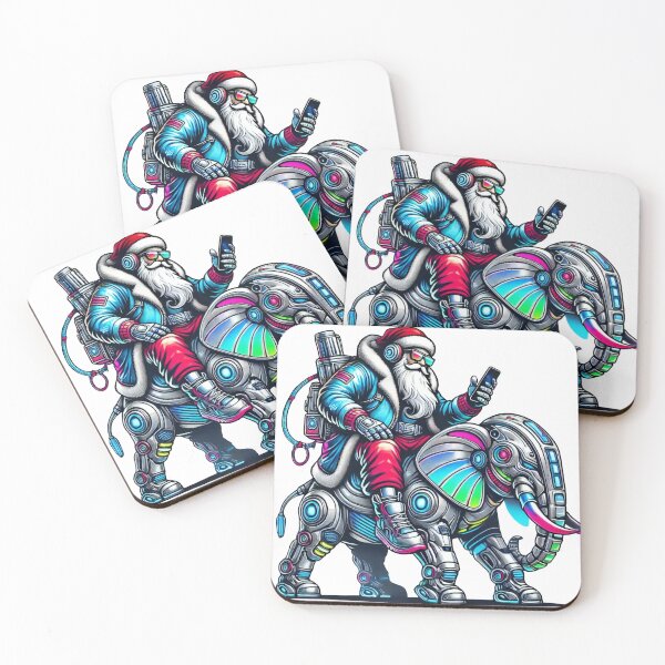 Item preview, Cyber Santa on Futuristic Elephant Ride Holiday Design designed and sold by lubushop1.