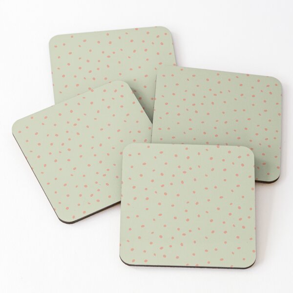 Artikelvorschau, Whimsy Dots Polka Dot Muster - Tee + Koralle entworfen und verkauft von Irene Estelle.