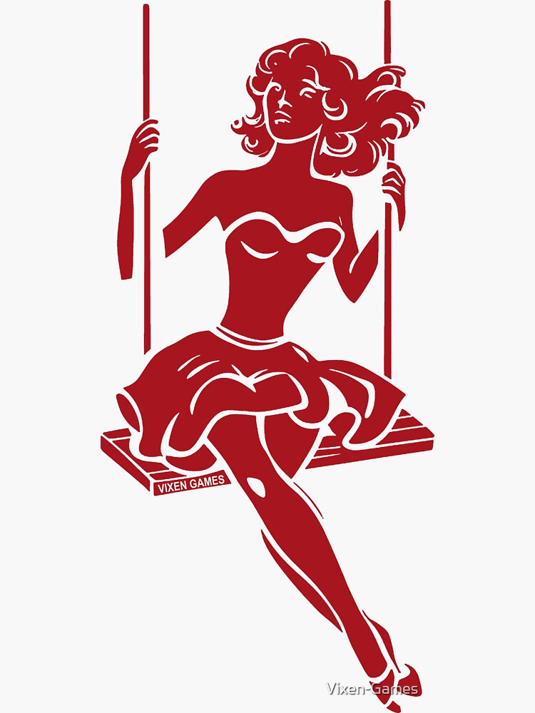 Thumbnail 3 of 3, Sticker, Swinger Girl In Red designed and sold by Vixen-Games.