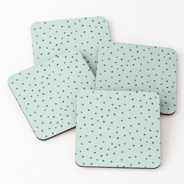Artikelvorschau, Whimsy Dots Polka Dot Muster - Minze + Dämmerung entworfen und verkauft von Irene Estelle.