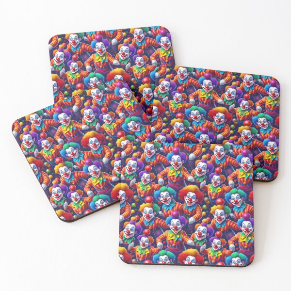 Item preview, Circus Clowning: A whimsical pattern featuring clowns performing acrobatic feats and juggling colorful balls. designed and sold by Grang Art Artistic Designs.