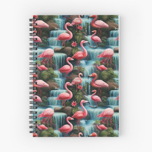 Item preview, Flamboyance of Flamingos: A stylish and sophisticated pattern with flamingos striking elegant poses, surrounded by exotic flowers and water. designed and sold by Camel & Quirk.