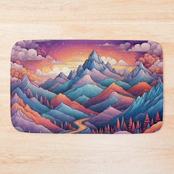 Item preview, Mountainscape Landscape Doodle World designed and sold by Simplybe1.