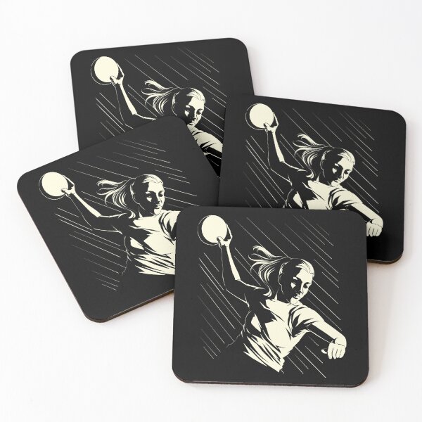 Item preview, Powerful Handball Player in Action - Black and White Sports Art designed and sold by DrawHandArt.