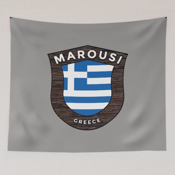 Item preview, Marousi Greece Emblem Flag designed and sold by World Designs.