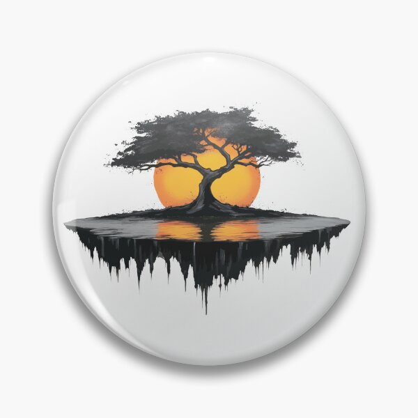 Artikelvorschau, Schwimmende Insel Eiche mit Sonnenuntergang Reflexion entworfen und verkauft von vfxbear.