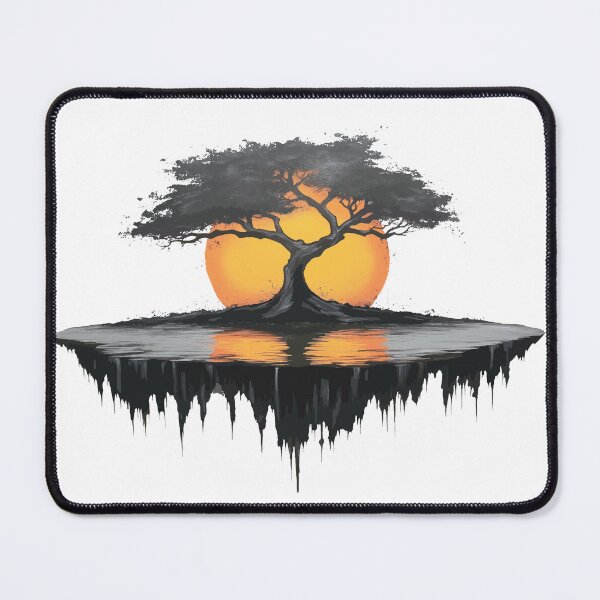 Item preview, Floating Island Oak Tree with Sunset Reflection designed and sold by vfxbear.