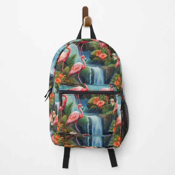 Item preview, Flamingo Fun: A cheerful and whimsical pattern with flamingos enjoying a day at the waterfall. designed and sold by Grang Art Artistic Designs.
