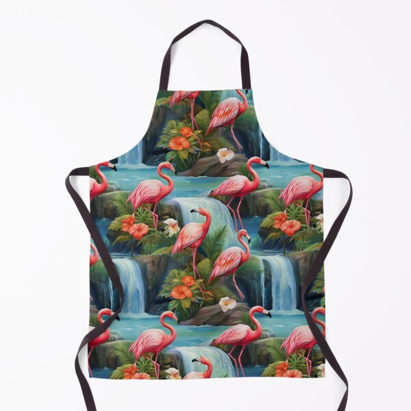 Item preview, Flamingo Fun: A cheerful and whimsical pattern with flamingos enjoying a day at the waterfall. designed and sold by Grang Art Artistic Designs.