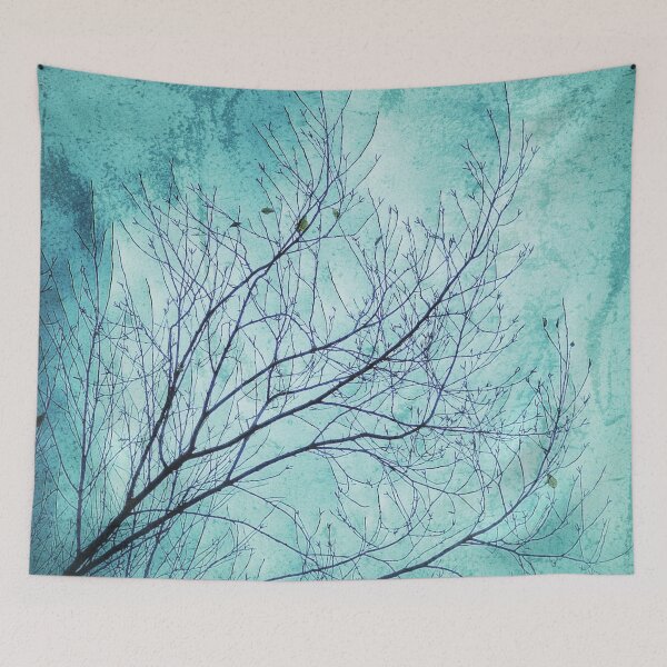 Item preview, Abstract Autumn Tree Branches with Teal Grunge Background designed and sold by SXW Designs.