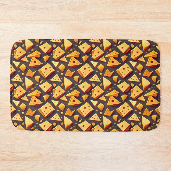 Item preview, Cheesy Shapes: A playful pattern with different shapes of cheese. designed and sold by Grang Art Artistic Designs.