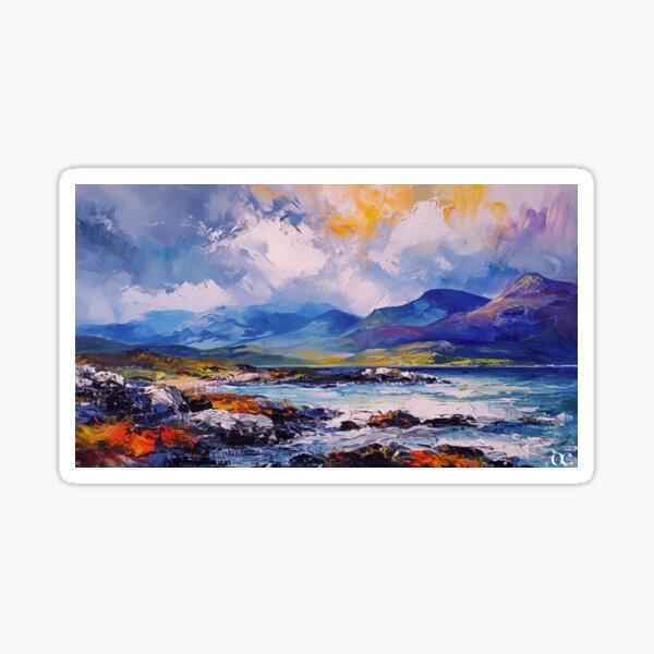 Item preview, Isle of Mull Mountains painting art p   rint designed and sold by davidelder.
