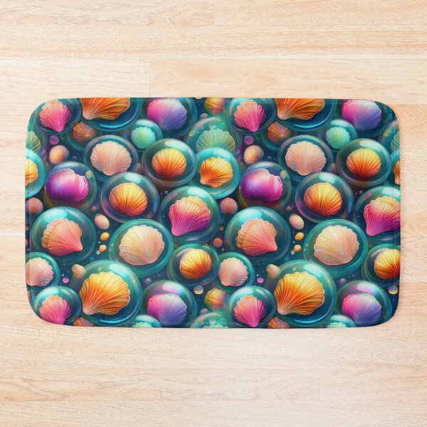 Item preview, Ocean Delight: A fun and vibrant pattern with seashells of various shapes and sizes inside bubbles, embarking on an underwater adventure. designed and sold by Grang Art Artistic Designs.