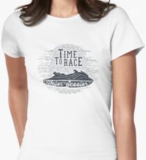 Time To Race. Water Scooter Women's Fitted T-Shirt