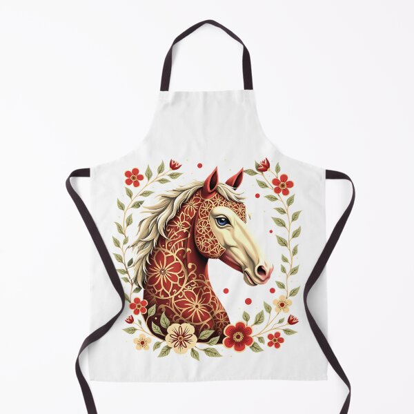 Item preview, Floral Folk Art Horse Illustration designed and sold by BirdsnStuff.