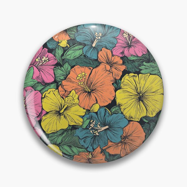 Item preview, Hibiscus floral pattern designed and sold by InkInduldge.