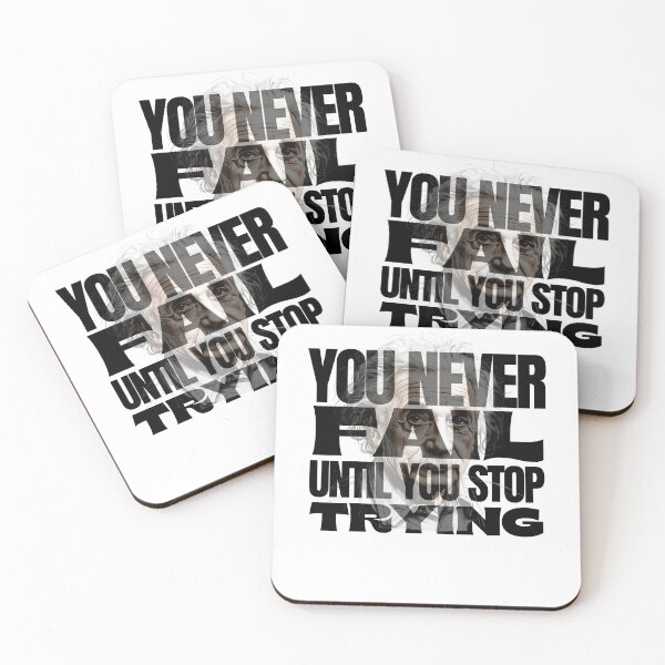 Item preview, Inspirational Albert Einstein Quote you never fail until you stop trying motivational Albert Einstein drawing sketch design, success lover designed and sold by LuxeGraphix.