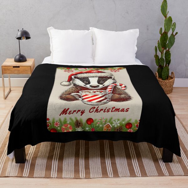 Item preview, Christmas Badger with Hot Chocolate designed and sold by umfhn.