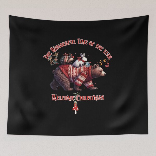 Item preview, Christmas bear with friends and festive message designed and sold by KolbaVison.