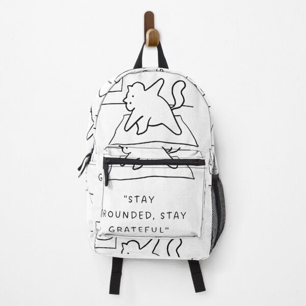 Item preview, Stay Grounded, Stay Grateful | Yoga Cat Illustration designed and sold by RM-Journey.