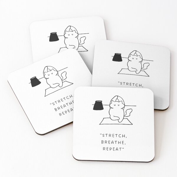 Item preview, Stretch, Breathe, Repeat | Yoga Cat Illustration designed and sold by RM-Journey.