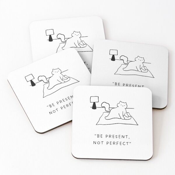 Item preview, Be Present, Not Perfect | Yoga Cat Illustration designed and sold by RM-Journey.