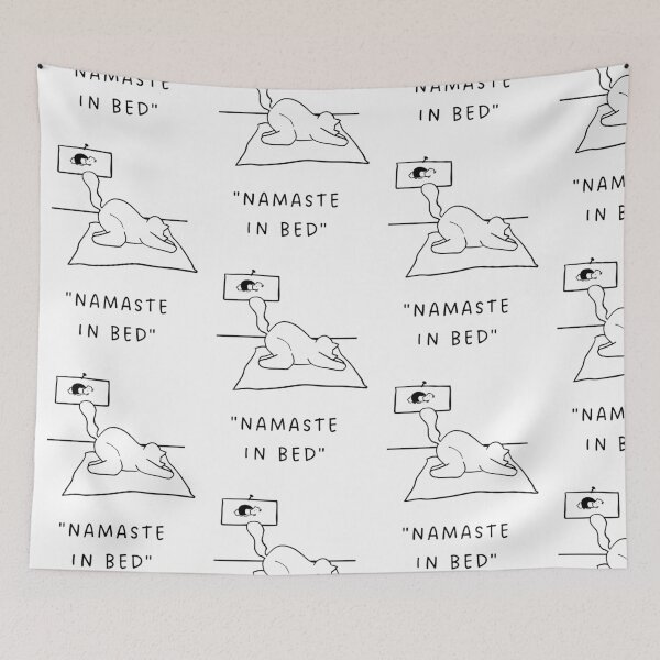Item preview, Namaste in Bed | Yoga Cat Illustration designed and sold by RM-Journey.