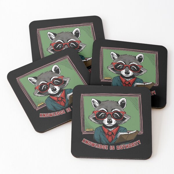 Item preview, Knowledge is Authority, Teacher raccoon. designed and sold by DONandEK.