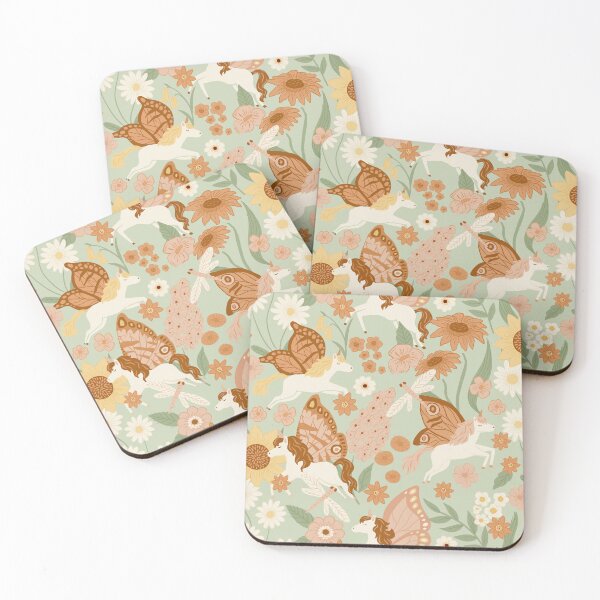 Item preview, Butterfly Unicorns Frolicking in the Garden designed and sold by latheandquill.