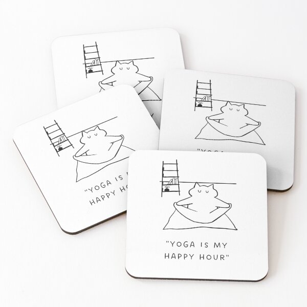 Item preview, Yoga is My Happy Hour | Yoga Cat Illustration designed and sold by RM-Journey.