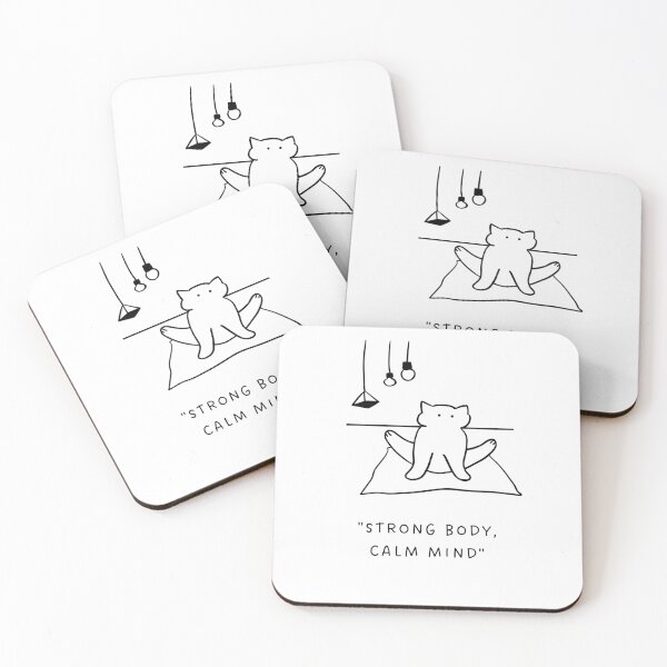 Item preview, Strong Body, Calm Mind | Yoga Cat Illustration designed and sold by RM-Journey.