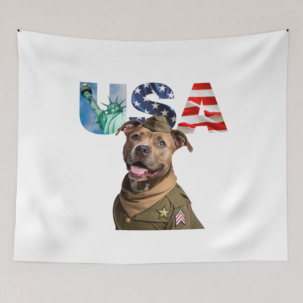 Item preview, Sgt. Stubby American Flag | Patriotic Dog designed and sold by Colorful-Garden.