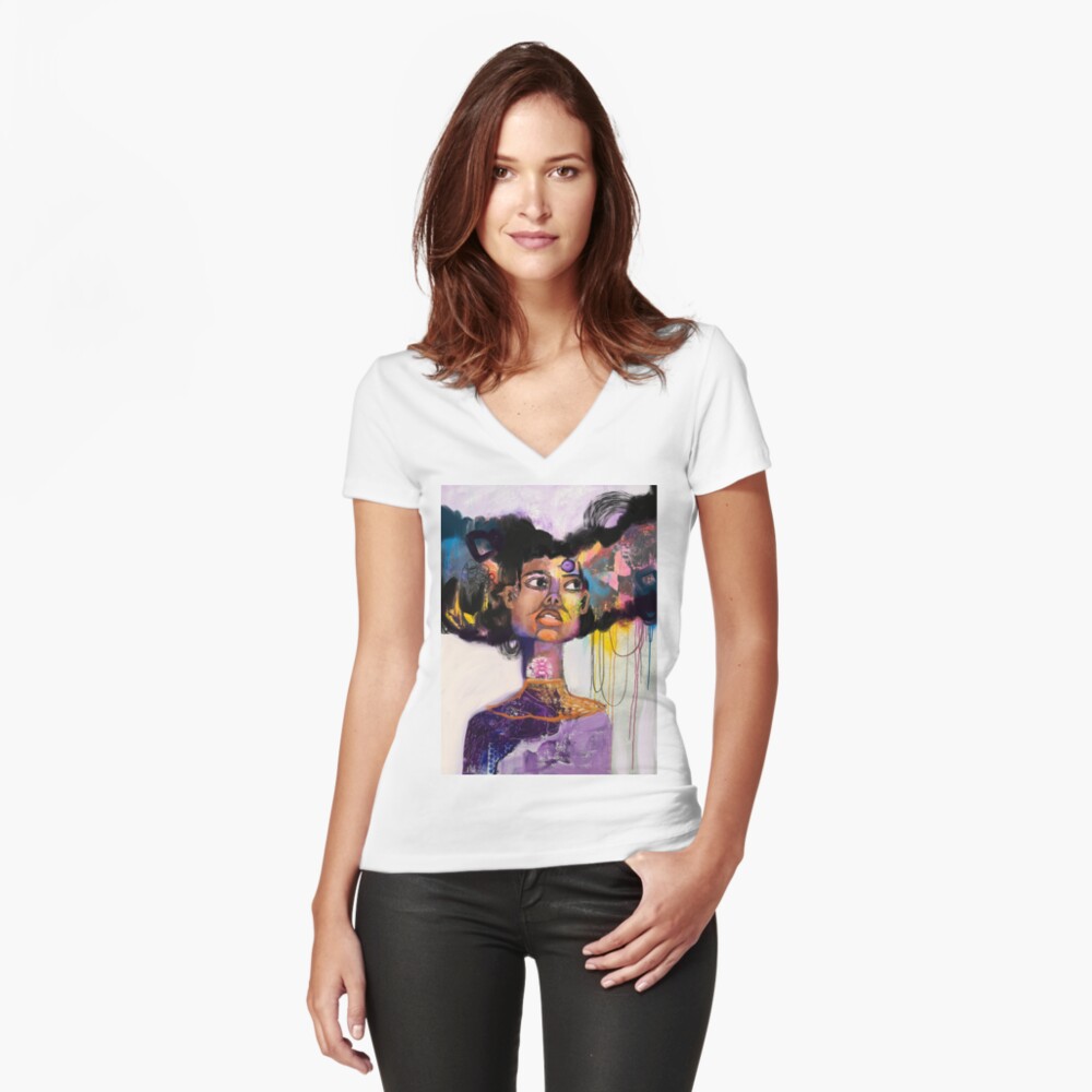 Item preview, Fitted V-Neck T-Shirt designed and sold by Hyssopartz.