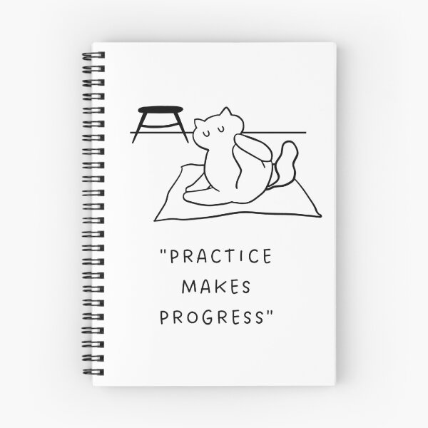 Item preview, Practice Makes Progress | Yoga Cat Illustration designed and sold by RM-Journey.