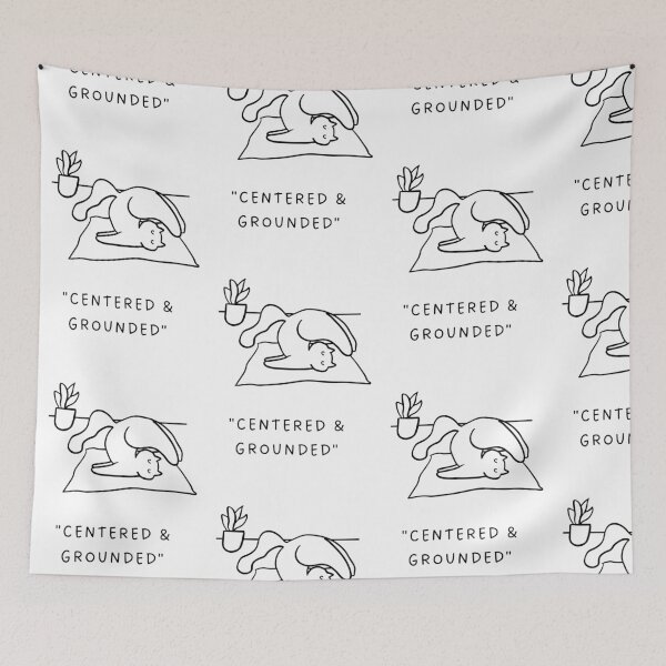 Item preview, Centered & Grounded | Yoga Cat Illustration designed and sold by RM-Journey.