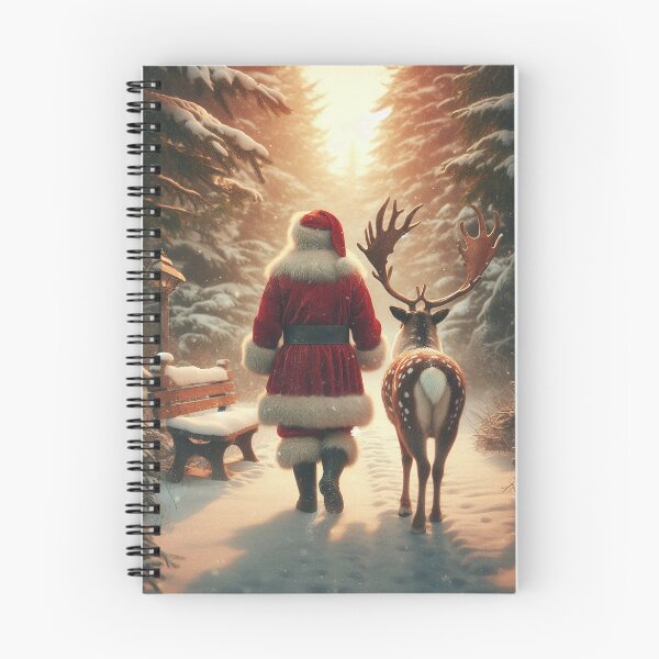 Item preview, Vintage Winter Walk with Santa and Reindeer designed and sold by MarinaFila.