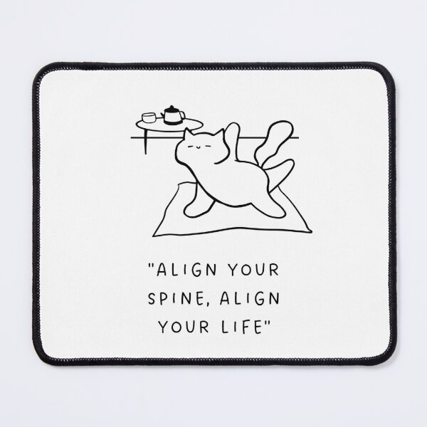Item preview, Align Your Spine, Align Your Life | Yoga Cat Illustration designed and sold by RM-Journey.