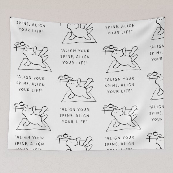 Item preview, Align Your Spine, Align Your Life | Yoga Cat Illustration designed and sold by RM-Journey.