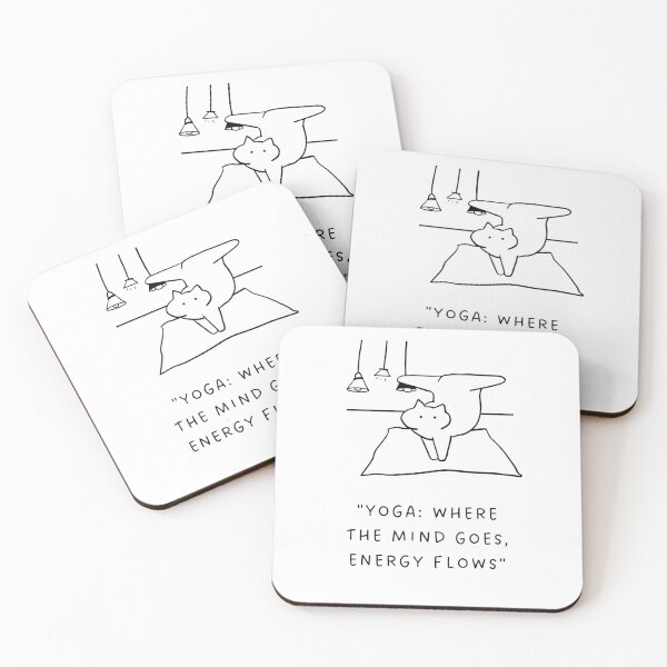 Item preview, Yoga: Where the Mind Goes, Energy Flows | Yoga Cat Illustration designed and sold by RM-Journey.