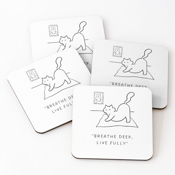 Item preview, Breathe Deep, Live Fully | Yoga Cat Illustration designed and sold by RM-Journey.
