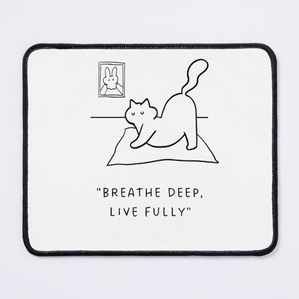 Item preview, Breathe Deep, Live Fully | Yoga Cat Illustration designed and sold by RM-Journey.